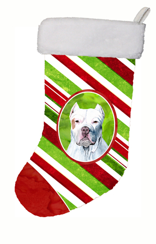 Pit Bull Candy Cane Holiday Christmas Stocking