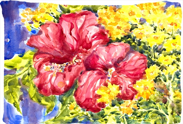 Flower - Hibiscus Moisture Wicking Fabric Standard Pillowcase