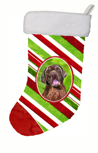 11 x 18 in. Labrador Candy Cane Holiday Christmas Christmas Stocking