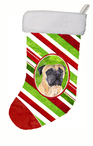 Mastiff Candy Cane Holiday Christmas Stocking 11 x 18 in.