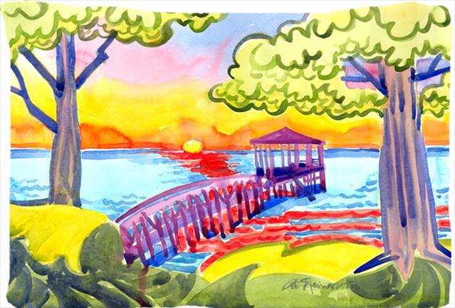 Picture of Carolines Treasures 6060PILLOWCASE 20.5 x 30 in. Dock At The Pier Moisture Wicking Fabric Standard Pillowcase