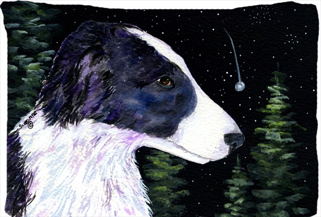 Starry Night Border Collie Moisture Wicking Fabric Standard Pillowcase - 20.5 x 30 in.