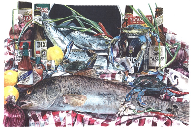 Fish And Beers From New Orleans Moisture Wicking Fabric Standard Pillowcase