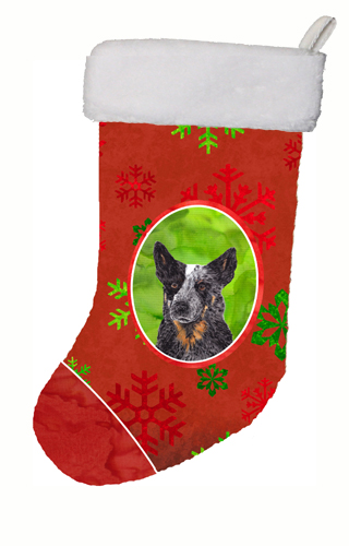 Australian Cattle Dog Red Snowflakes Holiday Christmas Stocking