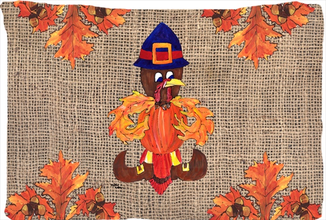 Thanksgiving Turkey Pilgrim Fleur De Lis Moisture Wicking Fabric Standard Pillowcase 20.5 x 30 in.