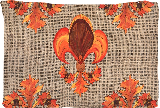 Thanksgiving Turkey Fleur De Lis Moisture Wicking Fabric Standard Pillowcase