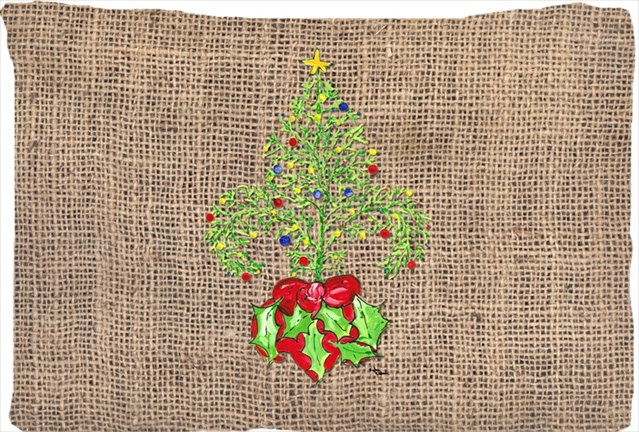 8745PILLOWCASE 20.5 x 30 in. Christmas Tree Fleur De Lis Moisture Wicking Fabric Standard Pillowcase