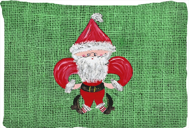 Christmas Santa Fleur De Lis Moisture Wicking Fabric Standard Pillowcase