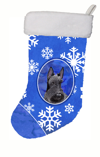 Scottish Terrier Winter Snowflakes Christmas Stocking