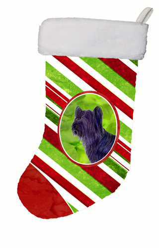 Skye Terrier Winter Snowflakes Christmas Stocking 11 x 18 in.