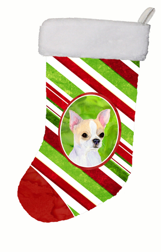 11 x 18 in. Chihuahua Winter Snowflakes Christmas Stocking