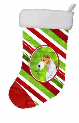 Fox Terrier Winter Snowflakes Christmas Stocking