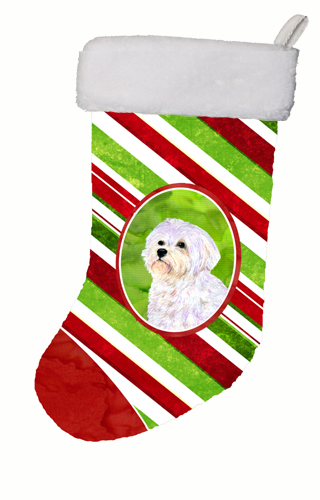 11 x 18 in. Maltese Winter Snowflakes Christmas Stocking