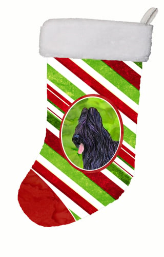 11 x 18 in. Briard Winter Snowflakes Christmas Stocking