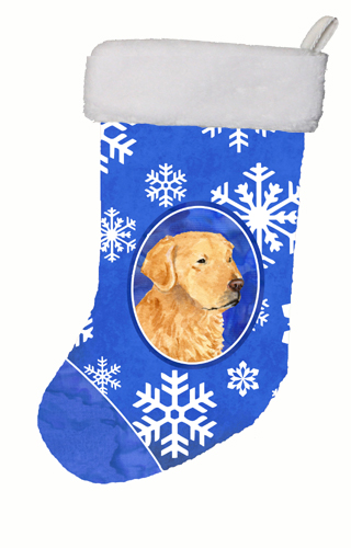 Golden Retriever Winter Snowflakes Christmas Stocking
