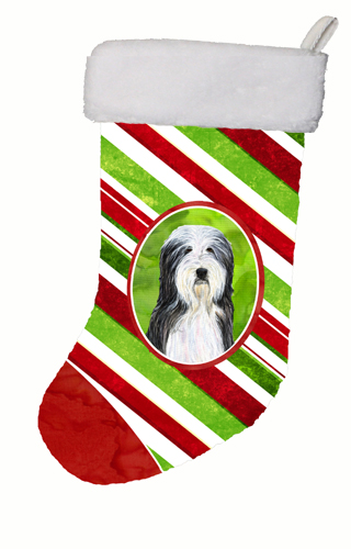 Bearded Collie Winter Snowflakes Christmas Stocking