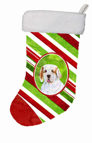 11 x 18 in. Clumber Spaniel Winter Snowflakes Christmas Stocking