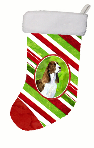11 W x 8 H in. Springer Spaniel Winter Snowflakes Christmas Stocking