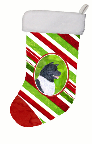 Akita Winter Snowflakes Christmas Stocking