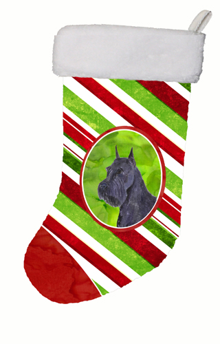 Schnauzer Candy Cane Stripe Holiday Christmas Stocking
