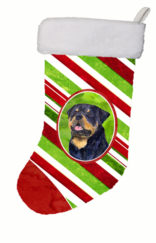 11 W x 8 H in. Rottweiler Winter Snowflakes Christmas Stocking