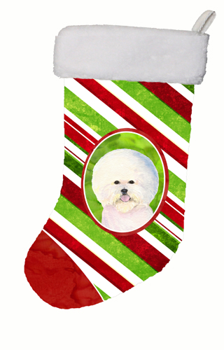 11 W x 8 H in. Bichon Frise Winter Snowflakes Christmas Stocking