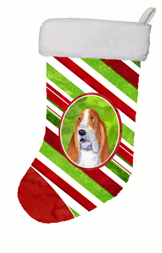 Basset Hound Winter Snowflakes Christmas Stocking
