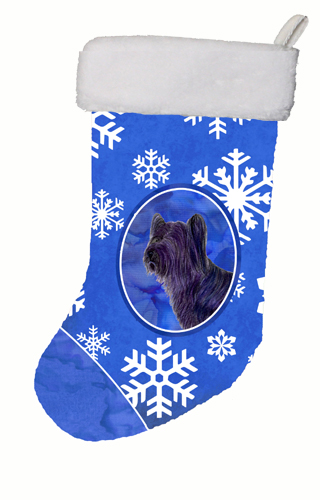 Skye Terrier Winter Snowflakes Christmas Stocking