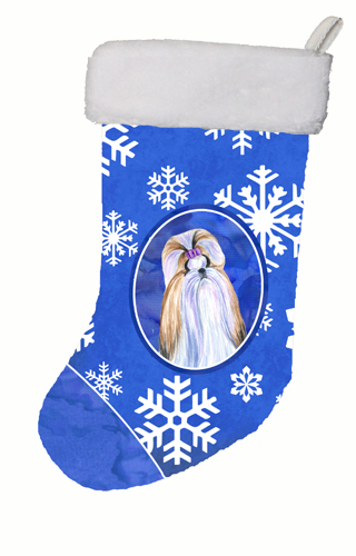 Shih Tzu Winter Snowflakes Christmas Stocking