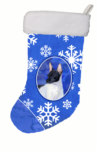 Rat Terrier Winter Snowflakes Christmas Stocking