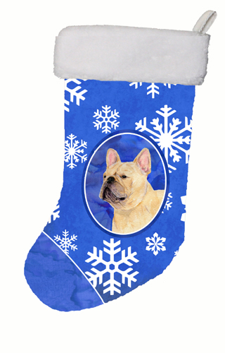 French Bulldog Winter Snowflakes Christmas Stocking