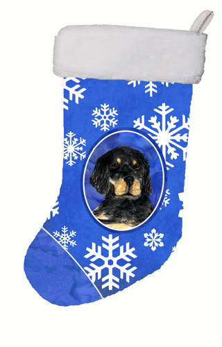 11 W x 8 H in. Gordon Setter Winter Snowflakes Christmas Stocking