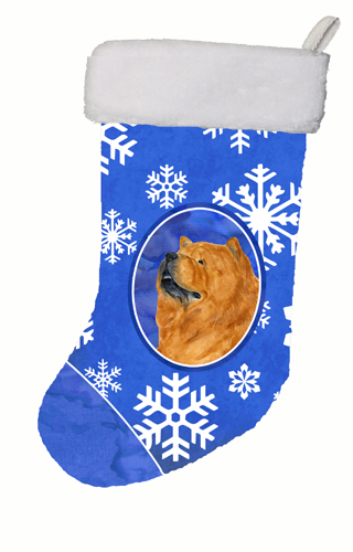 Chow Chow Winter Snowflakes Christmas Stocking