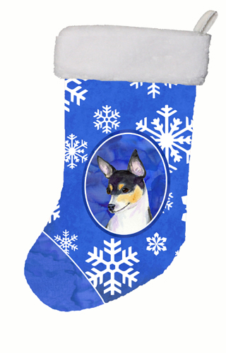 Chihuahua Winter Snowflakes Christmas Stocking
