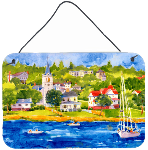 Picture of Carolines Treasures 6031DS812 Harbour Scene with Sailboat Indoor Aluminium Metal Wall Or Door Hanging Prints