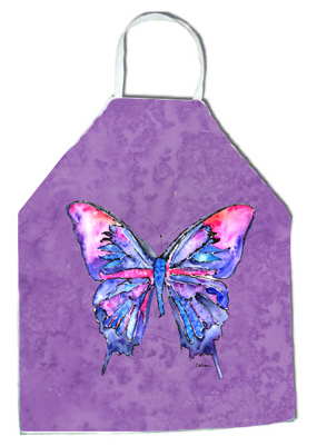 Picture of Carolines Treasures 8860APRON 27 H x 31 W in. Butterfly on Purple Apron