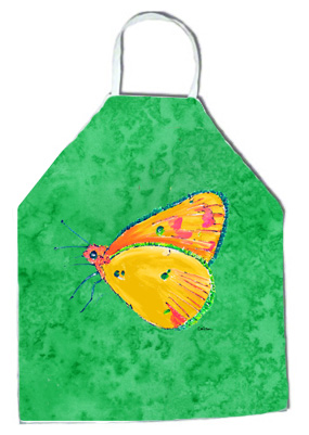Picture of Carolines Treasures 8861APRON 27 H x 31 W in. Butterfly Orange on Green Apron