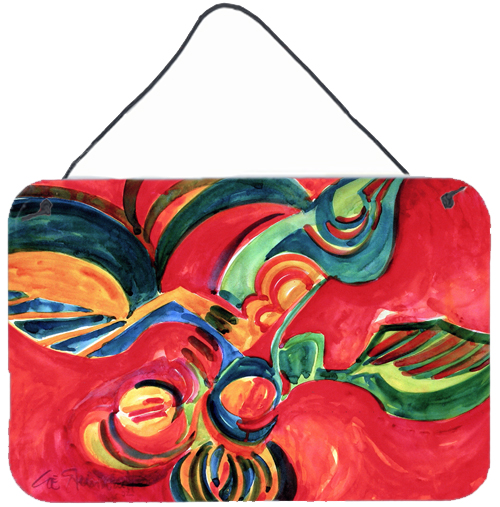 6043DS812 Red Flowers and berries Indoor Aluminium Metal Wall Or Door Hanging Prints