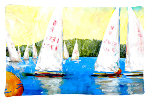 MW1094PILLOWCASE 20.5 W x 30 in. Sailboats Round the Mark Moisture Wicking Fabric Standard Pillowcase