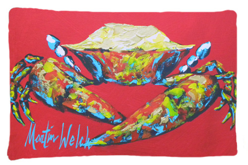 20.5 W x 30 in. Crab Seafood One Moisture Wicking Fabric Standard Pillowcase