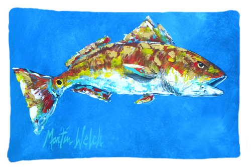 MW1098PILLOWCASE 20.5 W x 30 in. Fish - Red Fish Seafood Two Moisture Wicking Fabric Standard Pillowcase