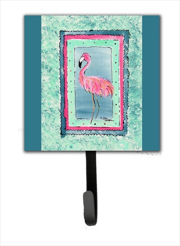 4.25 W x 7 H in. Bird - Flamingo Leash Holder Or Key Hook