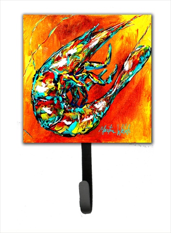 4.25 W x 7 H in. Shrimp Warming Up Leash Or Key Holder