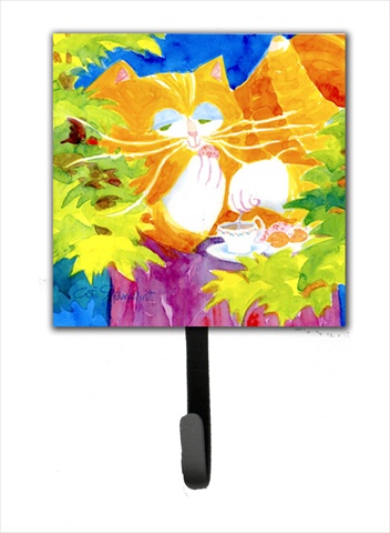 4.25 W x 7 H in. Cat Tea Time Leash Holder Or Key Hook
