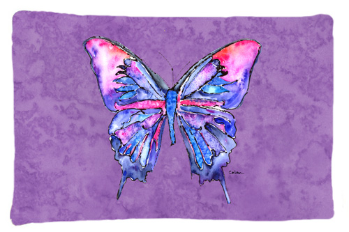 20.5 W x 30 in. Butterfly on Purple Moisture Wicking Fabric Standard Pillowcase