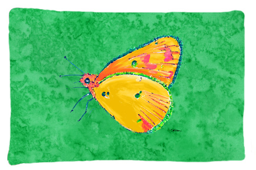 Butterfly Orange on Green Moisture Wicking Fabric Standard Pillowcase