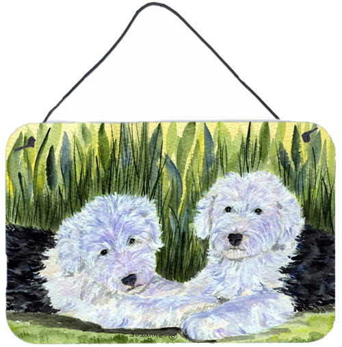 SS8282DS812 Old English Sheepdog Indoor Aluminium Metal Wall Or Door Hanging Prints