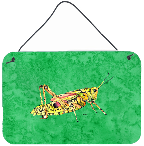 Grasshopper On Green Aluminium Metal Wall Or Door Hanging Prints