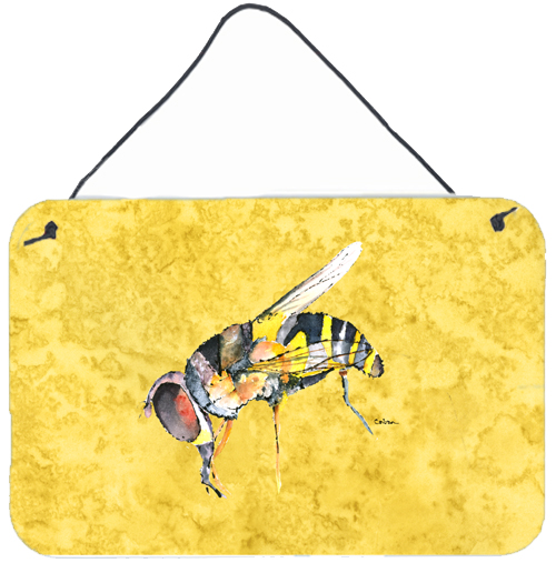 Bee On Yellow Aluminium Metal Wall Or Door Hanging Prints