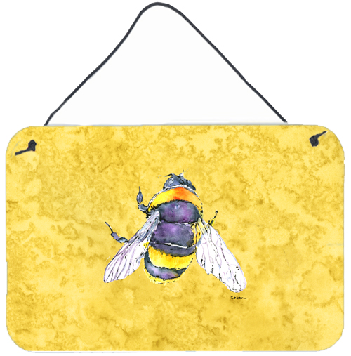 Bee On Yellow Aluminium Metal Wall Or Door Hanging Prints